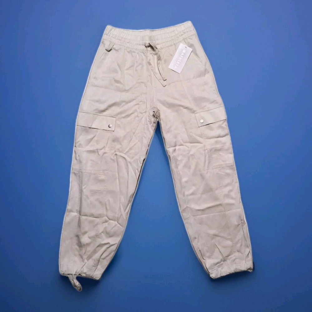 NWT Athleta Bone Celestial Utility Pant Cream Size Medium ELASTIC WAIST BAGGY